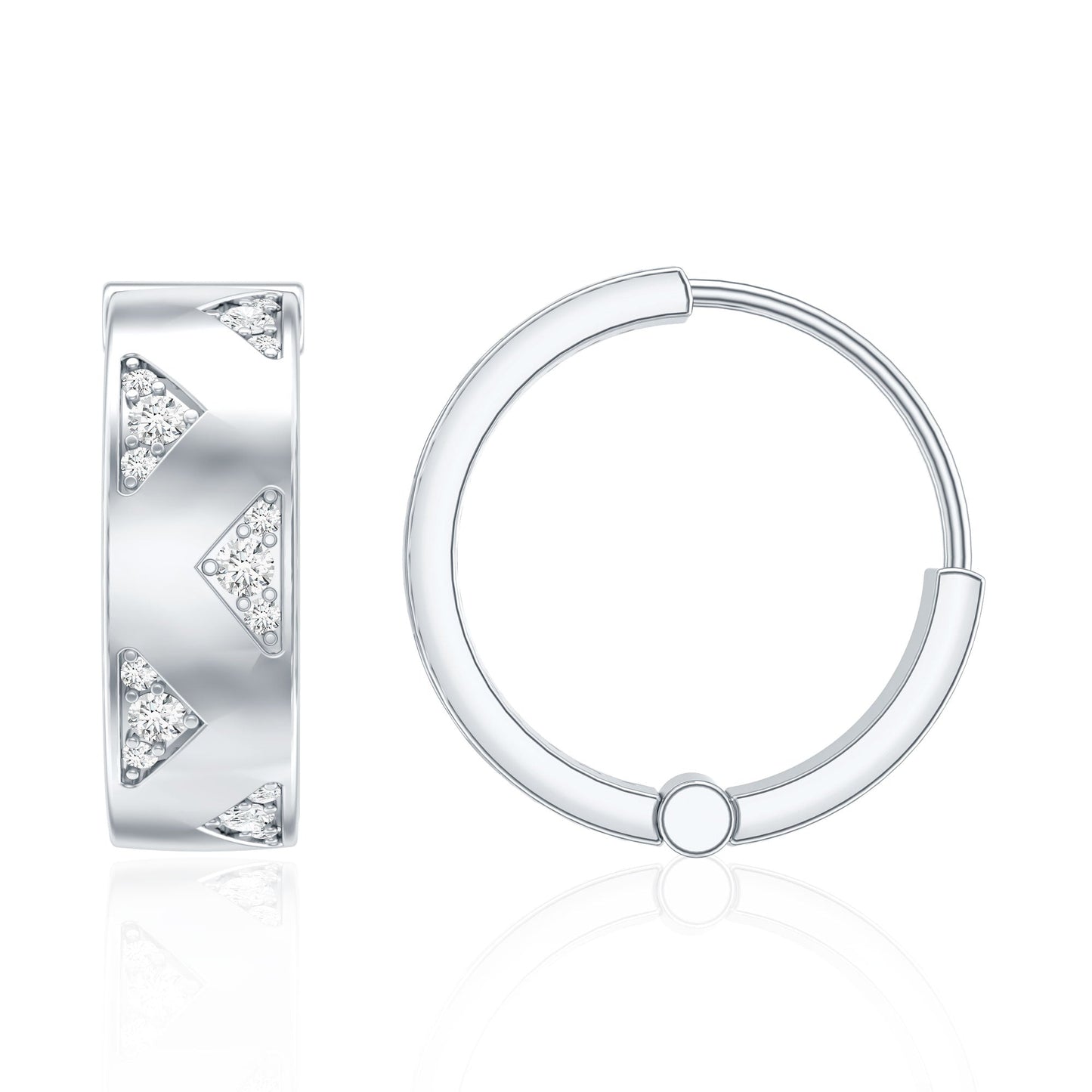 Pendientes de aro de diamantes certificados para mujer
