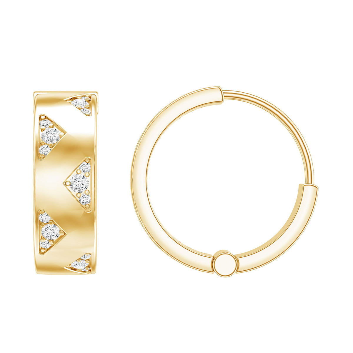 Pendientes de aro de diamantes certificados para mujer
