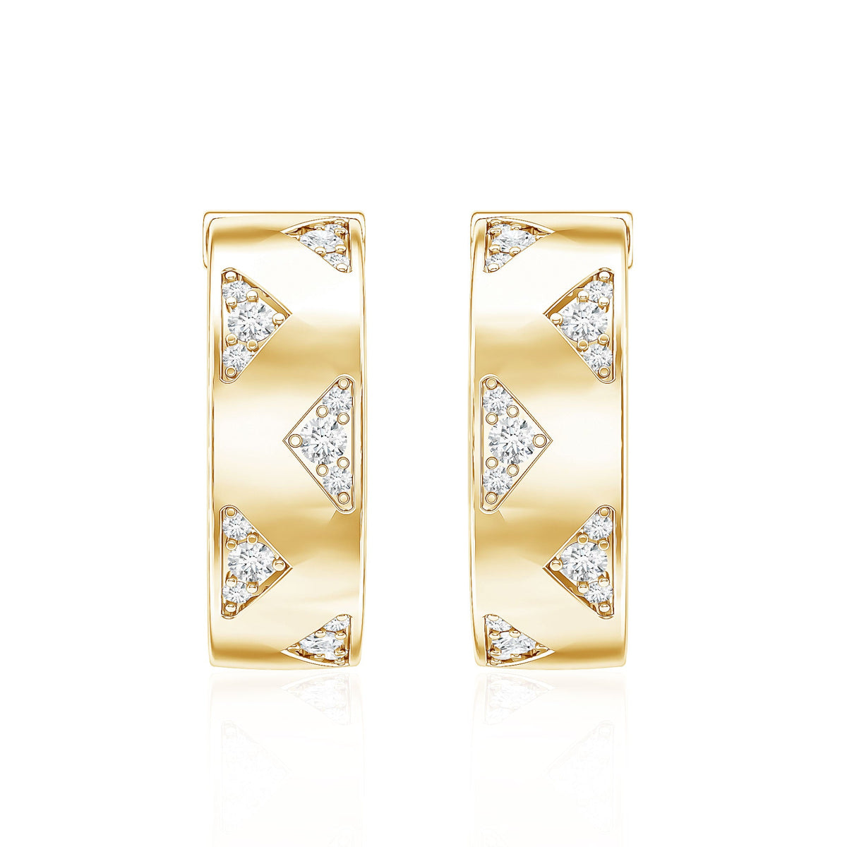 Pendientes de aro de diamantes certificados para mujer