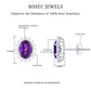 Classic Oval Amethyst Stud Earrings with Moissanite Halo
