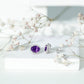 Classic Oval Amethyst Stud Earrings with Moissanite Halo