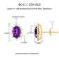 Classic Oval Amethyst Stud Earrings with Moissanite Halo