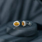 Natural 2.2 Carat Oval Citrine Stud Earrings with Halo
