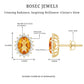 Natural 2.2 Carat Oval Citrine Stud Earrings with Halo