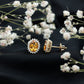 Natural 2.2 Carat Oval Citrine Stud Earrings with Halo