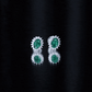 Lab Created Emerald Oval Stud Earrings with Moissanite Halo