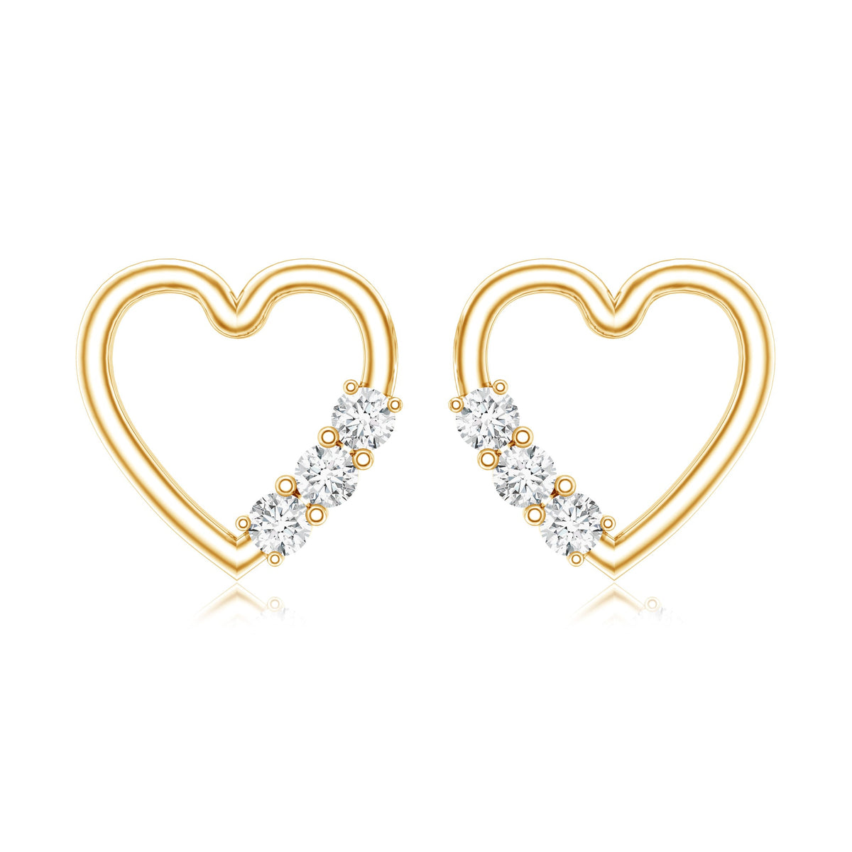 Diamond Heart Shape Stud Earring for Women