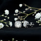 Round Cut Moissanite Classic Halo Stud Earrings