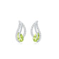 Pendientes de hoja de peridoto natural con diamante para mujer