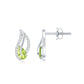Pendientes de hoja de peridoto natural con diamante para mujer