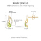 Pendientes de hoja de peridoto natural con diamante para mujer