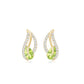 Pendientes de hoja de peridoto natural con diamante para mujer