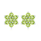 Real Peridot Flower Cluster Stud Earrings