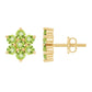 Real Peridot Flower Cluster Stud Earrings