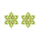 Real Peridot Flower Cluster Stud Earrings