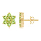 Real Peridot Flower Cluster Stud Earrings