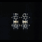 Natural Black Spinel Floral Cluster Stud Earrings