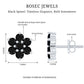 Natural Black Spinel Floral Cluster Stud Earrings