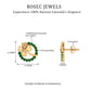 Genuine Emerald Clover Stud Earrings for Women