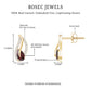 Pear Shape Garnet and Diamond Leaf Stud Earrings