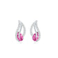 Natural Pink Tourmaline Leaf Earrings with Diamond