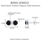Genuine Black Spinel Two Stone Infinity Stud Earrings