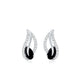 Genuine Pear Shape Black Onyx leaf Stud Earrings With Certificate
