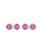 Natural Pink Tourmaline 2 Stone Stud Earrings with Screw Back
