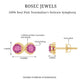 Natural Pink Tourmaline 2 Stone Stud Earrings with Screw Back