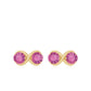 Natural Pink Tourmaline 2 Stone Stud Earrings with Screw Back