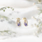 Pear Shape Tanzanite and Diamond Leaf Stud Earrings