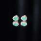 Natural 0.8 Carat Oval Cut Emerald and Diamond Earrings
