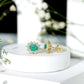 Natural 0.8 Carat Oval Cut Emerald and Diamond Earrings