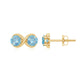 Real Aquamarine Infinity Stud Earrings
