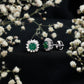 Classic Emerald Stud Earrings with Diamond Halo