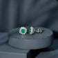 Classic Emerald Stud Earrings with Diamond Halo