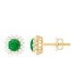 Classic Emerald Stud Earrings with Diamond Halo