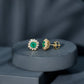 Classic Emerald Stud Earrings with Diamond Halo