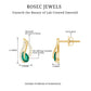 Lab Created Emerald and Diamond Leaf Stud Earrings