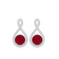 1/2 CT Solitaire Ruby Infinity Stud Earrings