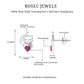 Heart Shape Pink Tourmaline and Diamond Cat Stud Earring