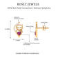 Heart Shape Pink Tourmaline and Diamond Cat Stud Earring