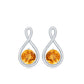 1 Carat Solitaire Citrine Infinity Stud Earrings