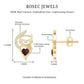 Heart Shape Garnet and Diamond Cat Stud Earrings