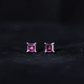 2 Carat Princess Cut Pink Tourmaline Stud Earrings with Screw Back