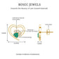 Lab Created Emerald and Moissanite Heart Paw Stud Earrings