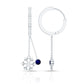 Real Blue Sapphire and Diamond Snowflake Dangle Hoop Earrings