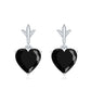 4.2 Carat Solitaire Black Onyx Heart Drop Earrings