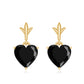 4.2 Carat Solitaire Black Onyx Heart Drop Earrings