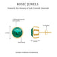 Certified Lab Created Emerald Stud Earrings in Bezel Setting